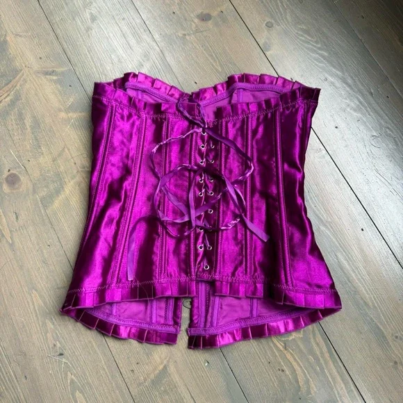Vibrant Purple Corset with Rhinestone Detailing, Y2K Glam Size M - Picture 4 of 6
